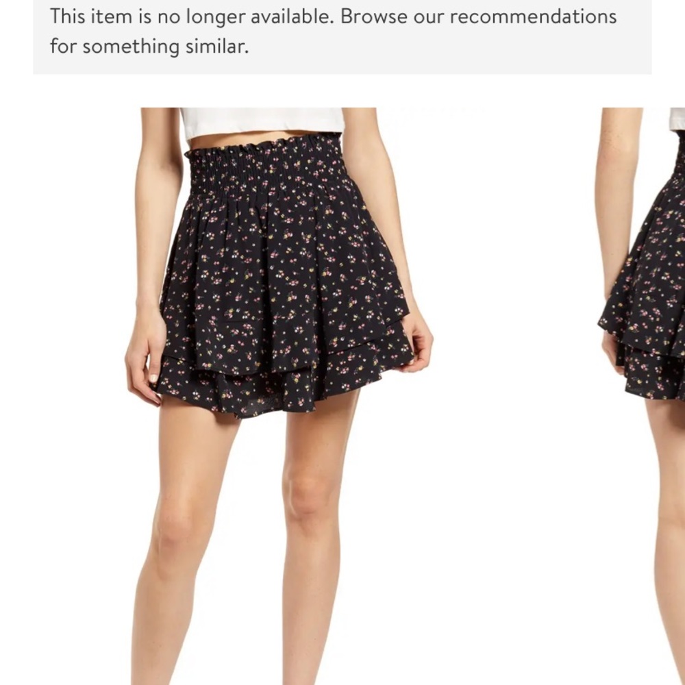 ISO socialite print tiered mini skirt